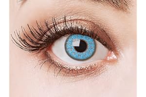 aricona Kontaktlinsen - Lentes de contacto azules brillantes sin dioptrías - Lentes de contacto de belleza de color azul claro, 2 piezas
