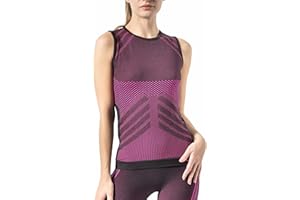 Risalti Camiseta Termica Mujer Sin Mangas Energy - Camiseta Termica Tirantes Mujer, Transpirable, Compresiva, Interior, Sin Costuras y Etiquetas, Esquí, Trekking, Running - Made in Italy