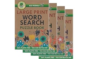 WF Graham Eco-Friendly Large Print Wordsearch Puzzle Books for Adults | Plastic-Free Word Search, Brain Teasers | Over 70 Wordsearches in Each | Set of 4
