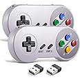 miadore Wireless USB Controller for SNES Emulator, 2 Pack 2.4G USB Gamepad Joystick SNES Game Controller for Windows PC Mac and Retropie
