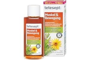 tetesept Bagno muscolare & movimento – Bagno sanitario con 5 oli essenziali – Additivo liquido per il sollievo benefico dopo il movimento – 1 x 125 ml