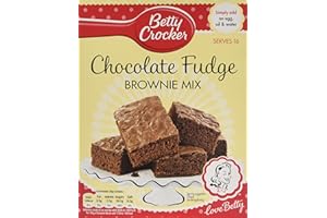 Betty Crocker Mezcla para Brownies Chocolate Fudge – Brownie de Chocolate, Fácil de Preparar, 16 Porciones, Postre Americano