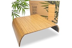 ‎BAM BOO BOX BAM Boo Box Sofatablett aus Bambus - Couch Tablett flexibel - Sofatablett Armlehne - Sofa Tablett Holz - Naturfarbe