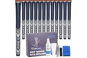 Geoleap Golf Grips Set of 13- Soft Golf Club Grips,Reduce Taper Design Provides High Traction and Performance,13 Grips with 15 Tapes and 13 Grips with All Repair Kits for Choice.