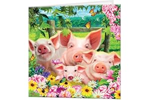 3D LiveLife Kartka z życzeniami – pióro świnka od DeluxeBase. Kolorowa Farm Animal soczewkowa karta 3D na każdą okazję i wiek. Oryginalna grafika licencjonowana przez Renowowanego artysty, Michael Searle