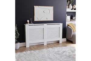 Vida Designs Milton Radiator Cover White Modern Painted MDF Cabinet, Large (H: 82 / W: 152 / D: 19 cm)