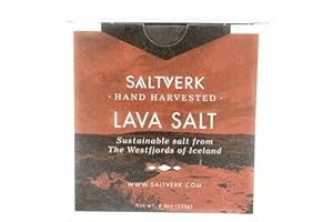 Saltverk Salt - Meersalzflocken mit Aktivkohle gefärbt | Sea Salt Flakes | 125 g | schwarzes, isländisches Feinschmecker-Salz