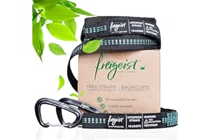 ‎FREIGEIST ESPRIT LIBRE freigeist® Hängematte Befestigung | kinderleichte Aufhängung | All Inclusive 2 Hängematte Gurte + 2 Karabiner + Transportbeutel | Seil