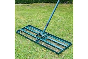 Signstek Rasenrakel Rasen/Lawn Leveling Rake Golf rasenrakel Werkzeug mit Stiel aus Edelstahl zum Rasen Sanden