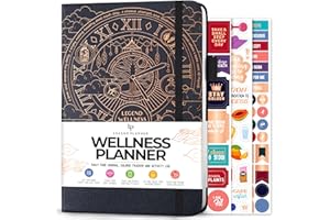Legend Planner - Journal du bien-être et de l’alimentation - Journal quotidien de diététique, de santé et de fitness - Journal de style de vie - Durée 6 mois, format A5 - Gris Mystique