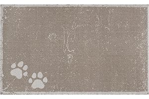 Hanse Home Pets - Tapis de gamelle - pour Chien - Imperméable - Facile d'entretien - Antidérapant - Design de Pattes - pour l'intérieur et l'extérieur - pour gamelle - Beige - Crème - 50 x 80 cm