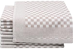 ZOLLNER 10 Trapos de Cocina de algodón a Cuadros, 46x70cm, 220 g, marrón