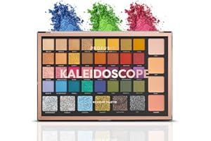 Profusion Cosmetics Kaleidoscope 42 Shade Palette Bright Colors Matte Shimmer Satin Colorful Eyeshadow Makeup Pallete Long lasting and Pro Pigment Silky Powder Eye Shadow