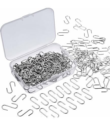 FWEEK 100 stuks S-haken 9 cm, S-haken van roestvrij staal, S-vormige haken, S-vormige haken, S-vormige metalen haken voor het ophangen van jurken, potten en schalen, geschikt voor keuken, badkamer en
