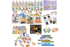 EL MOCHUELITO Regalos Cumpleaños Niños Colegio – Pack 24 Invitados con Bolsas Individuales, Pulseras Silicona Slap, Puzzle 3D y Scratch Art – Detalles Cumpleaños Infantil Repartir o Crear Bolsitas