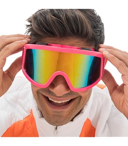 W WIDMANN MILANO Party Fashion - Spiegelende skibril met klinknagels en strass, accessoire voor carnaval, leuke bril voor après-skiparty, festival W WIDMANN MILANO Party Fashion - Spiegelende skibril met klinknagels en strass, accessoire voor carnaval, leuke bril voor après-skiparty, festival