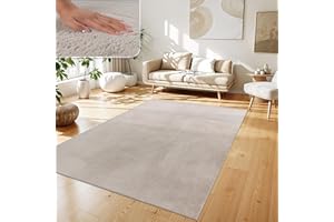 ‎PACO HOME Paco Home Teppich Wohnzimmer Kunstfell weich waschbar modern elegant pflegeleicht Felloptik Uni Seidenglanz flauschig Kurzflor, Grösse:200x280 cm, Farbe:Beige