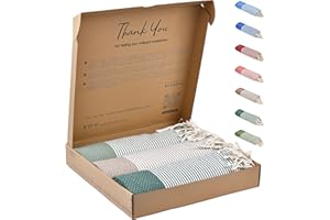 Tadussi ® Saunahandtuch Hamamtuch Fouta 100x200 [3er Set] Ideal als Strandtuch Saunatuch XXL Picknickdecke für Damen & Herren - Extra Groß - 100% Baumwolle in Mintgrün, Creme & Dunkelgrün