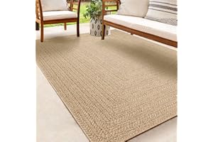 ‎THE CARPET the carpet Kansas - robuster In- und Outdoor Teppich im natürlichen Jute-Look, wetterfest, geeignet für Terrasse und Garten, ca. 60 x 90 cm