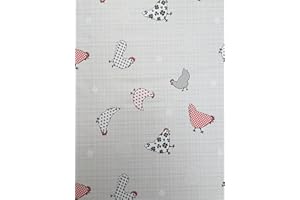 THE TABLECLOTH COMPANY 39" (1.0M) DIAMETER ROUND BISTRO PVC/VINYL TABLECLOTH - CHICKENS DESIGN