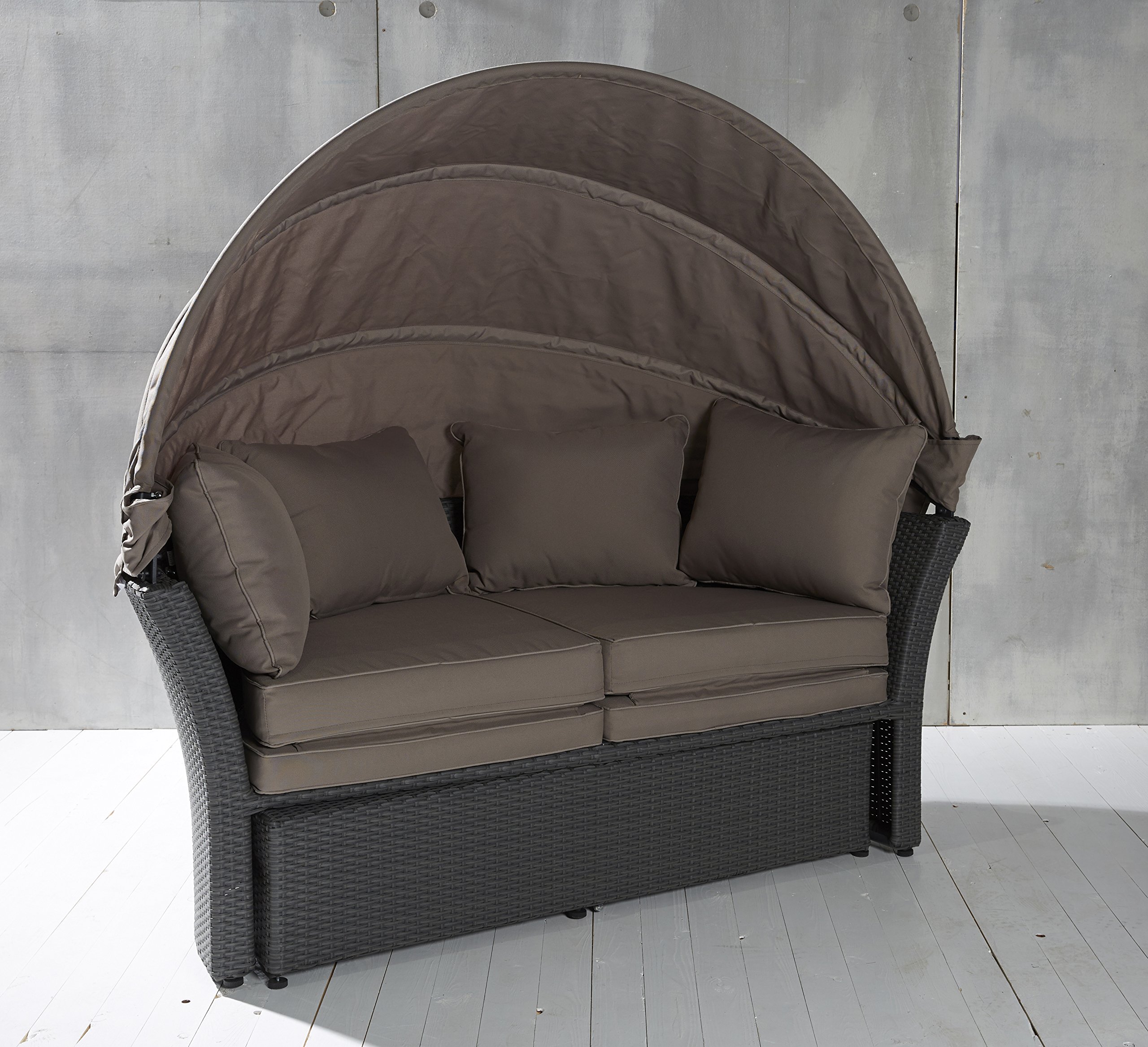 LC Garden Miami Sonneninsel grau Garteninsel Garten Muschel Lounge Outdoor Gartenmöbel Gartenlounge – Bild 3