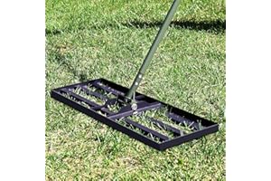 PLBBJH Verbesserter Rasen-Nivellierrechen,75x25cm,bis zu 6.2kg-mit Verdickter Basis und Erweitertem Gummigriff zum Nivellieren von Rasen, Sand und Erde in Gärten-Stabil und Fest