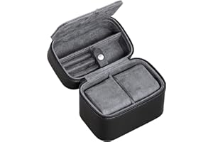 ROTHWELL Organizador de almacenamiento de estuche de viaje para 2 relojes para 2 relojes | Protección portátil resistente con cremallera que se adapta a todos los relojes de pulsera (negro/gris)
