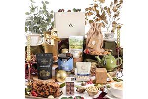 CLEARWATER HAMPERS Gourmet Christmas Hamper Gift – Alcohol Free Hamper for Couples, Friends & Family - Luxury Chocolates, Biscuits, Tea & Coffee, Sweet & Savoury Gift Hamper - For Xmas, Birthdays, Thank Yous