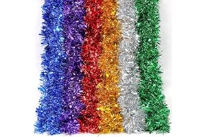 EPOKUS Wieniec bożonarodzeniowy ze świecidełkami, wieniec bożonarodzeniowy, 12 m, wieniec choinkowy, metaliczny Boże Narodzenie, dekoracje świąteczne do wnętrz i na zewnątrz