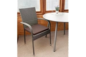 Roseley Waterproof Chair Cushion With Ties Outdoor Seat Pad Removable Water-Resistant Cover Durable Comfy Patio Garden Lawn Seating [Brown, 40 x 40 x 4cm]