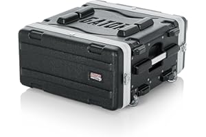 Gator formowany PE 4U 19,25 cala pokrowiec do stojaka z przednimi/tylnymi szynami/uchwytem do wyciągania/kółkami do zabudowy i blokadą