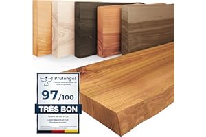 LAMO Manufaktur Étagère Murale en Bois Massif, Bord irrégulier, étagère Flottante Pure, sans Fixations, sans Trous, Rustique 90cm, LW-01-A-003-90