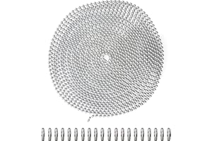 6M Cadena de Bolas de Acero Inoxidable, BetterJonny 3,2 mm Extensión de Cadena con Cuentas Cadena de Cuentas de Metal con 20 Conectores a Juego Cadena de Acero Inoxidable Extensión de Cadena