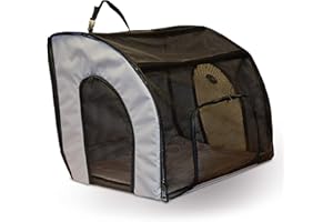 K&H PET PRODUCTS Reise-Sicherheitstasche für Haustiere, Hundebox für Autoreisen, Hundetragetasche für große Hunde, tragbare Autositz-Zwinger, grau/schwarz, groß, 74 x 55 x 65 cm