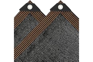 TOBENGDA Toldo – 5 x 5 m fijo con ojal 90% de protección solar, color negro, tela para jardín, terraza, terraza, protección UV, para plantas, casas de agua, ganado