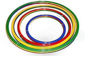 Boje Sport Lot de 16 cerceaux de Gymnastique Plats/cerceaux de Coordination Plats, 4 Dimensions à 4 pièces et 4 Coloris - 4X R40 4X R50 4X R60 4X R70 ybrg