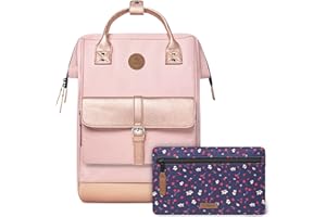CABAÏA CABAIA - Sac à Dos Adventurer Queretaro - Large 23L - Déperlant - Compartiment Ordinateur Portable 15" - 2 Poches - Certifié Vegan - Sac Voyage, Affaires, École pour Homme et Femme - Rose