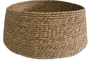 TIENDA EURASIA – Pie de Árbol de Navidad, Color Natural, de Yute, 45cm de Diámetro Superior x 20cm de Alto, Soporte para Árbol de Navidad, para Decoración Navideña