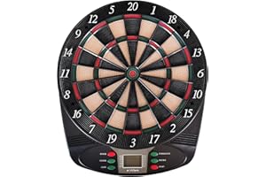 ‎L.A. SPORTS Elektronische Dartscheibe Classic für 1-8 Spieler 6 Softdarts Pfeilen Kunstoffspitzen LCD Score Display