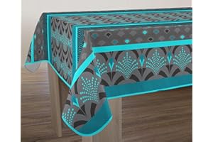 Le linge de Jules Mantel Antimanchas Phenix Turquesa - Rectángulo 150 x 200 cm