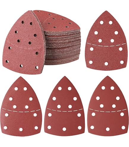 Set 60 Fogli Abrasivi Triangolari Multitool - Grana 1200/1500/2000 - Ossido Di Alluminio, Attacco Hook&Loop, 8 Cm (20 Pezzi Per Grana)