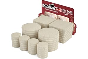 Yelanon Self-Adhesive Felt Gliders for Chairs - Felt Feet, Furniture Gliders and Parquet Protectors Made of Felt for Chair Legs and Furniture, Beige