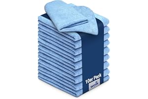 ‎WOLK wolk Mikrofasertücher - 10 Stück - Größe: 40 x 40 cm - Farbe: blau - Material: Polyester/Polyamid - Lappen, Reinigungstücher, Putztücher - Bad, Kuche, Gastronomie