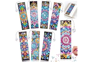 ‎DIKENCE Diamond Painting Lesezeichen Kindergeburtstag Basteln Diamant Painting Kinder Mandala Bookmark Bastelset Spielzeug Mädchen Teenager Erwachsene