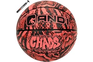 AND1 Chaos Basketball: Offizielle Regulierung Größe 7 (74,9 cm) Gummi - Deep Channel Construction Streetball, hergestellt für Indoor-Outdoor-Basketballspiele