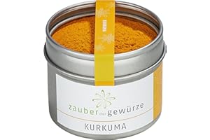 ‎ZAUBER DER GEWÜRZE Zauber der Gewürze Kurkuma - Asiatisches Gewürz in Premium-Qualität in Aromadose - Zum Würzen von Fleisch, Fisch, Eintöpfen, Reisgerichten - Als Geschenk-Idee, 60g