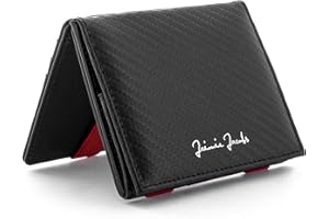 Jaimie Jacobs Flap Boy Magiczny Portfel Magic Wallet Mężczyźni Prawdziwa skóra, Węgiel z czerwonym, M, Minimalistyczny