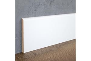 PROVISTON | plinthe MDF | bord arrondi | 10 x 100 x 2000 mm | MDF revêtu | blanc | plinthe moderne | 20 m