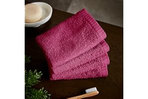 Catherine Lansfield Quick Dry Cotton 30x30 cm 4 Pack Face Cloths Hot Pink