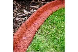 ECOSHAPE FlexiBorder - Lawn Edging - Flexible Garden Edging Border for Grass Lawns - Pathways - Raised Borders - Artificial Grass - Terracotta - 2 x 1m Lengths